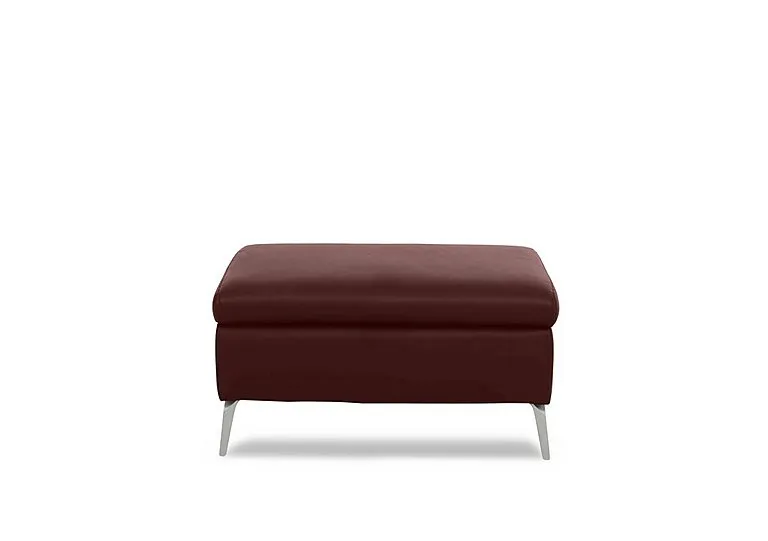 Daytona Leather Footstool - Ruby
