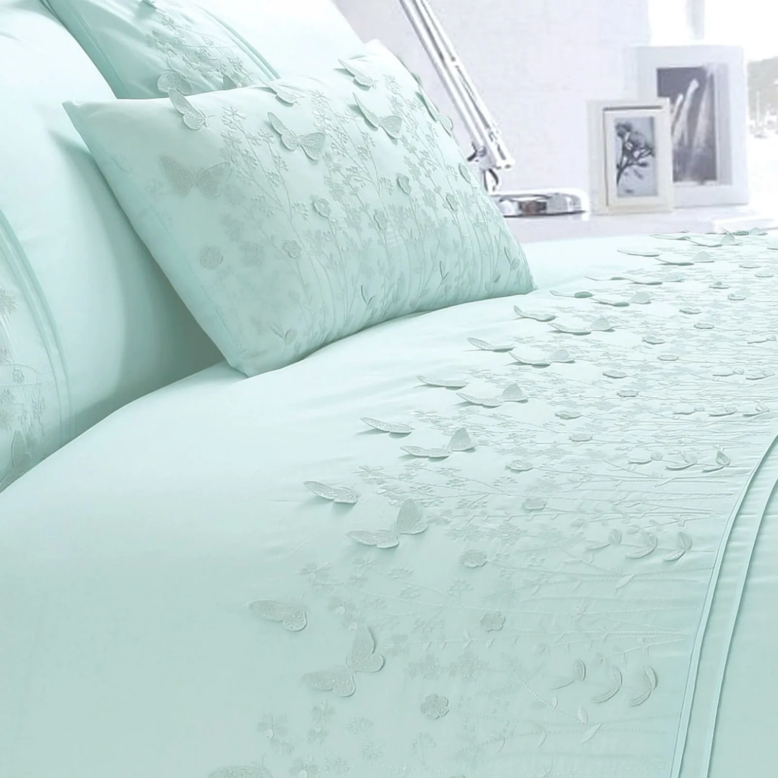 Rapport Home Papillon Polycotton Duvet Cover Set with Pillowcase in Duck Egg Blue 2