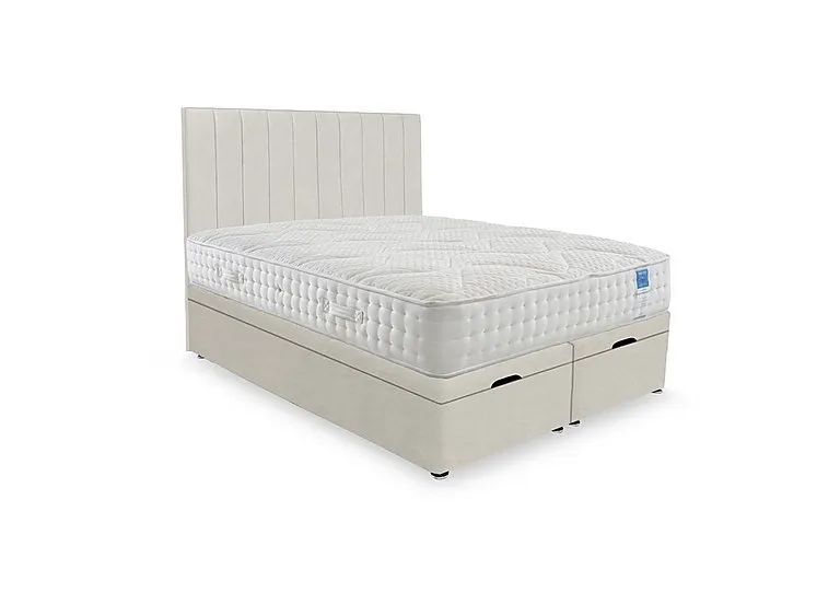 Luxury Firm End Lift Ottoman Divan Set - King Size - Plush Ecru