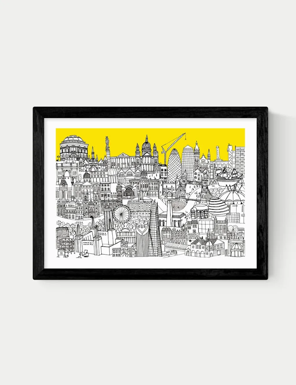 East End Prints London Jungle Framed Art Black