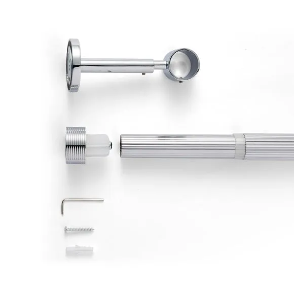 Trinity Ribbed Extendable Metal Eyelet Curtain Pole 2