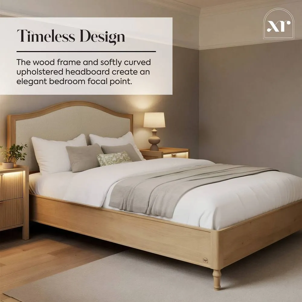 X Rocker Emy French Style Wooden Shadow Ottoman Bed - Natural - Oak 3