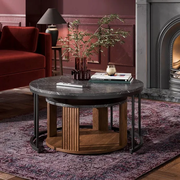 Georgi Marble Effect Nest of Coffee Tables 2