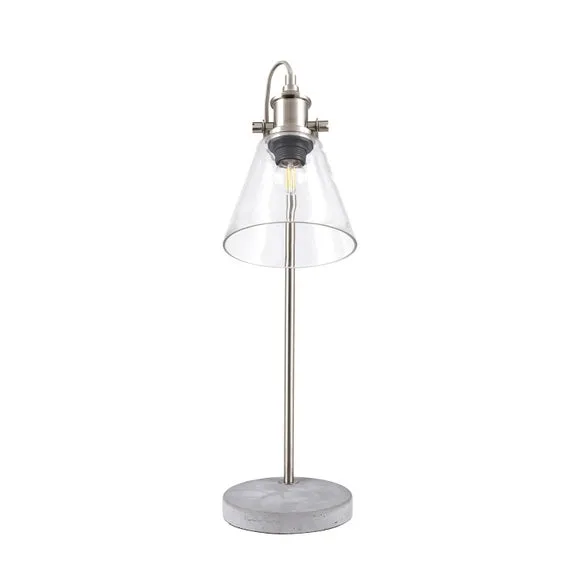 Chaplin Concrete & Brushed Chrome Table Lamp 2
