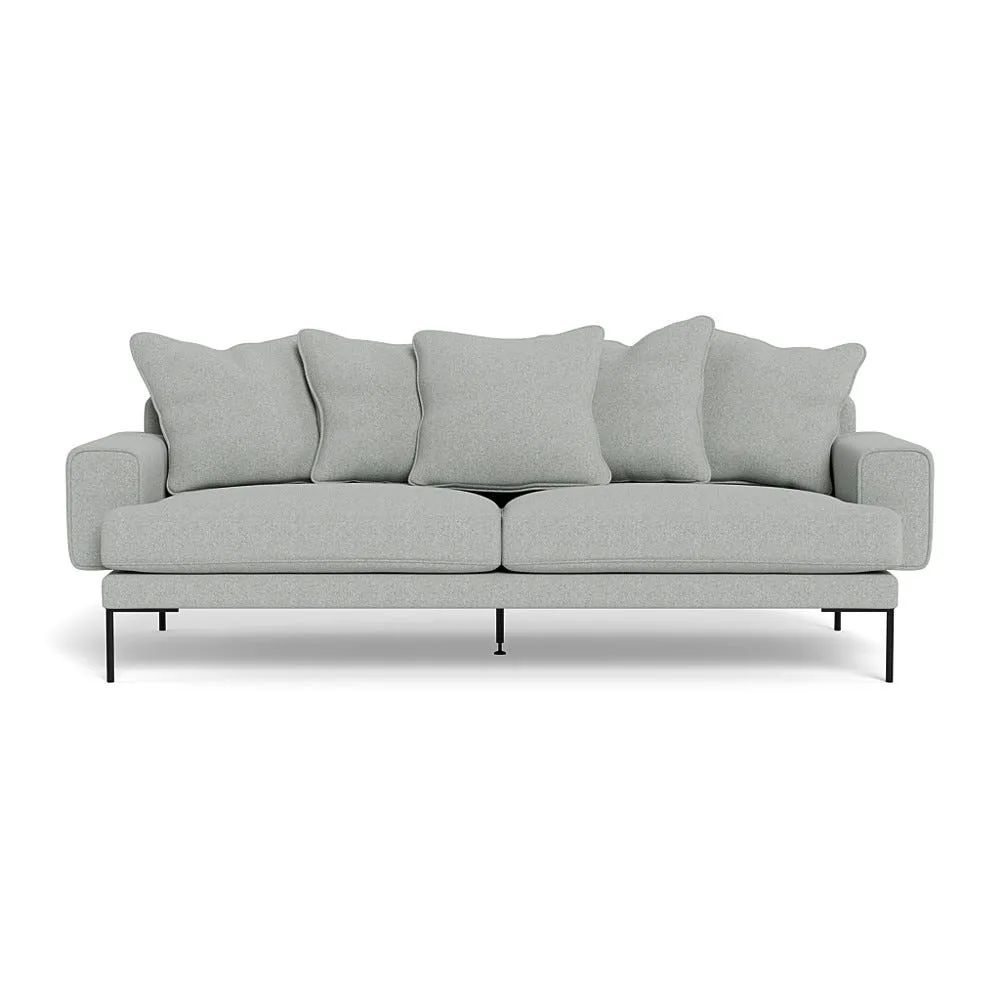 Heal's Torrington 4 Seater Sofa Melton Wool Limestone Black Feet 1