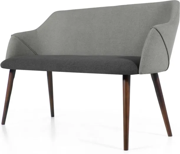 Lule Compact Dining Bench, Marl and Hail Grey