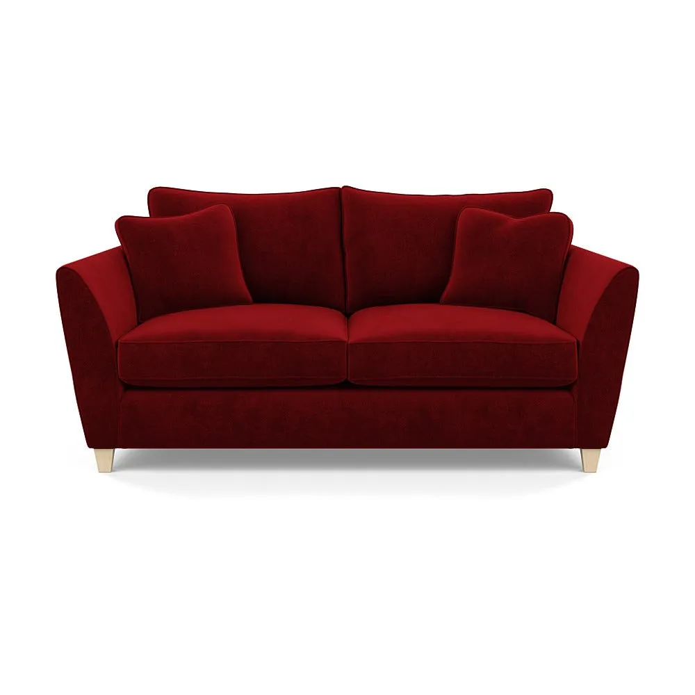 Heal's Torino 3 Seater Sofa Smart Luxe Velvet Mulberry Natural Feet 1