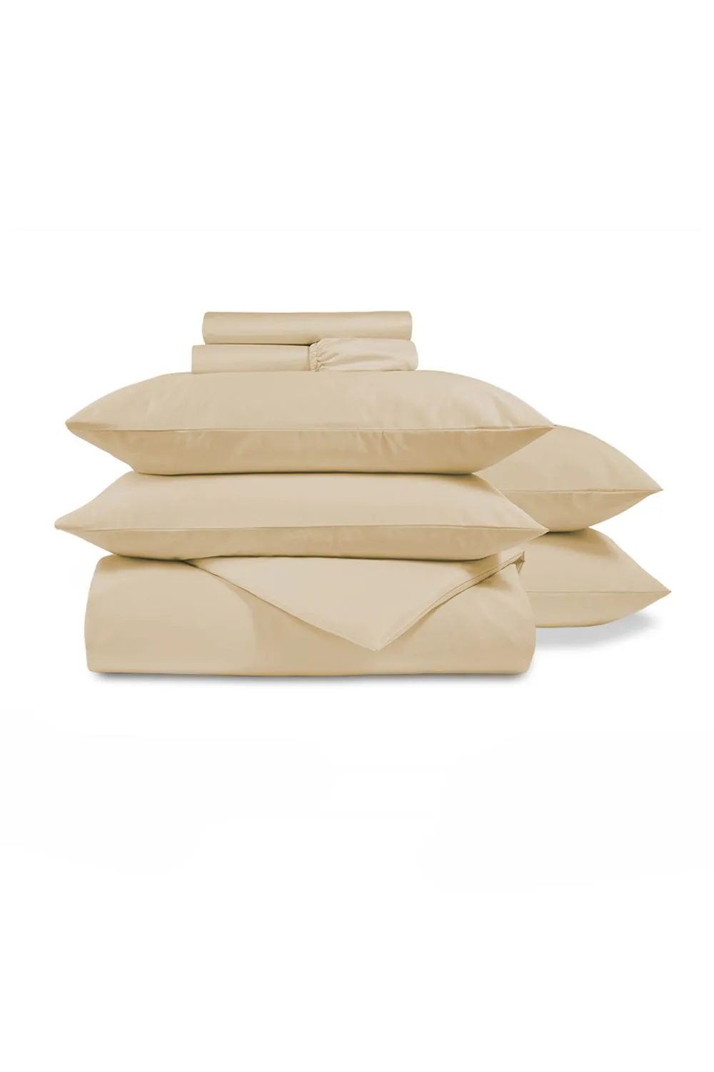 CHRISTY 400TC Luxury Cotton Sateen Plain Dye Bedding Gift Set Bundle in Gold