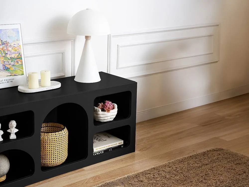 Vente-unique TV Stand With 7 Recesses - Black - LUELA 6