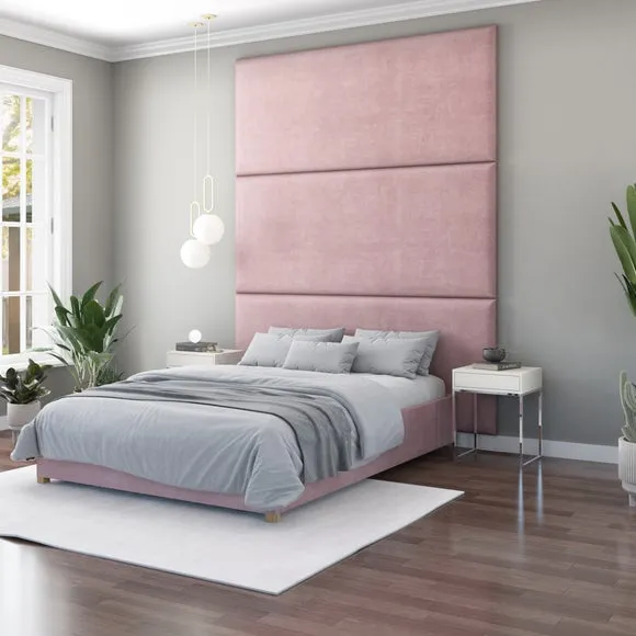 Hanging Wall Panel Dual Mount Plush Velvet Headboard 3