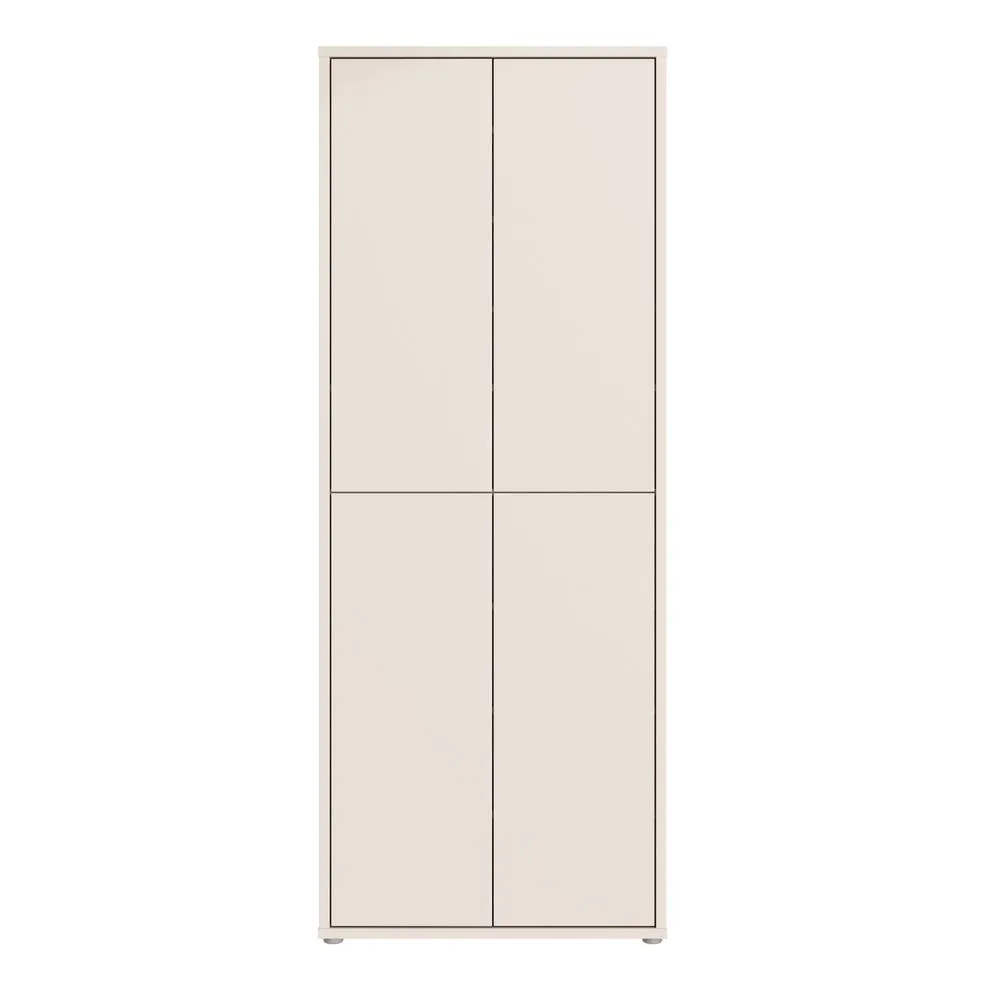 Furniture To Go Alice Springs Tall Shoe Cabinet with 4 Doors Push-to-Open in Sand in Beige 3