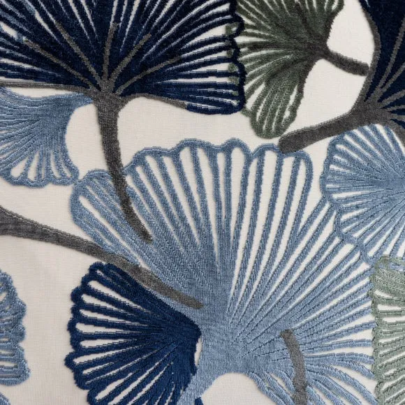 Gingko Cut Velvet Square Cushion 2