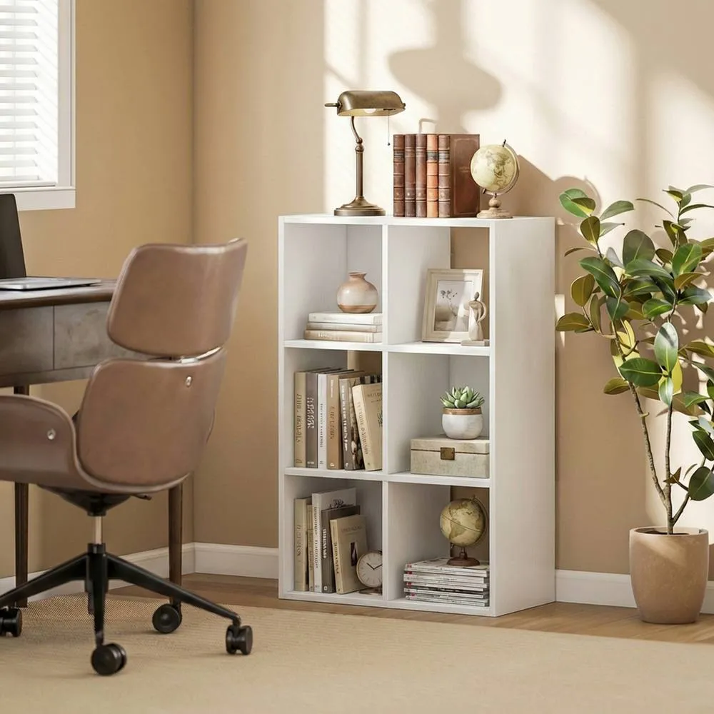 HOMCOM Industrial Style Storage Shelf, Bookcase, Bookshelf in White 1