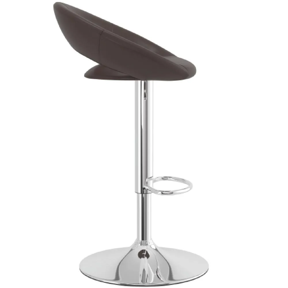 netfurniture Serene Brown Padded Kitchen Breakfast Bar Stool Height Adjustable 4