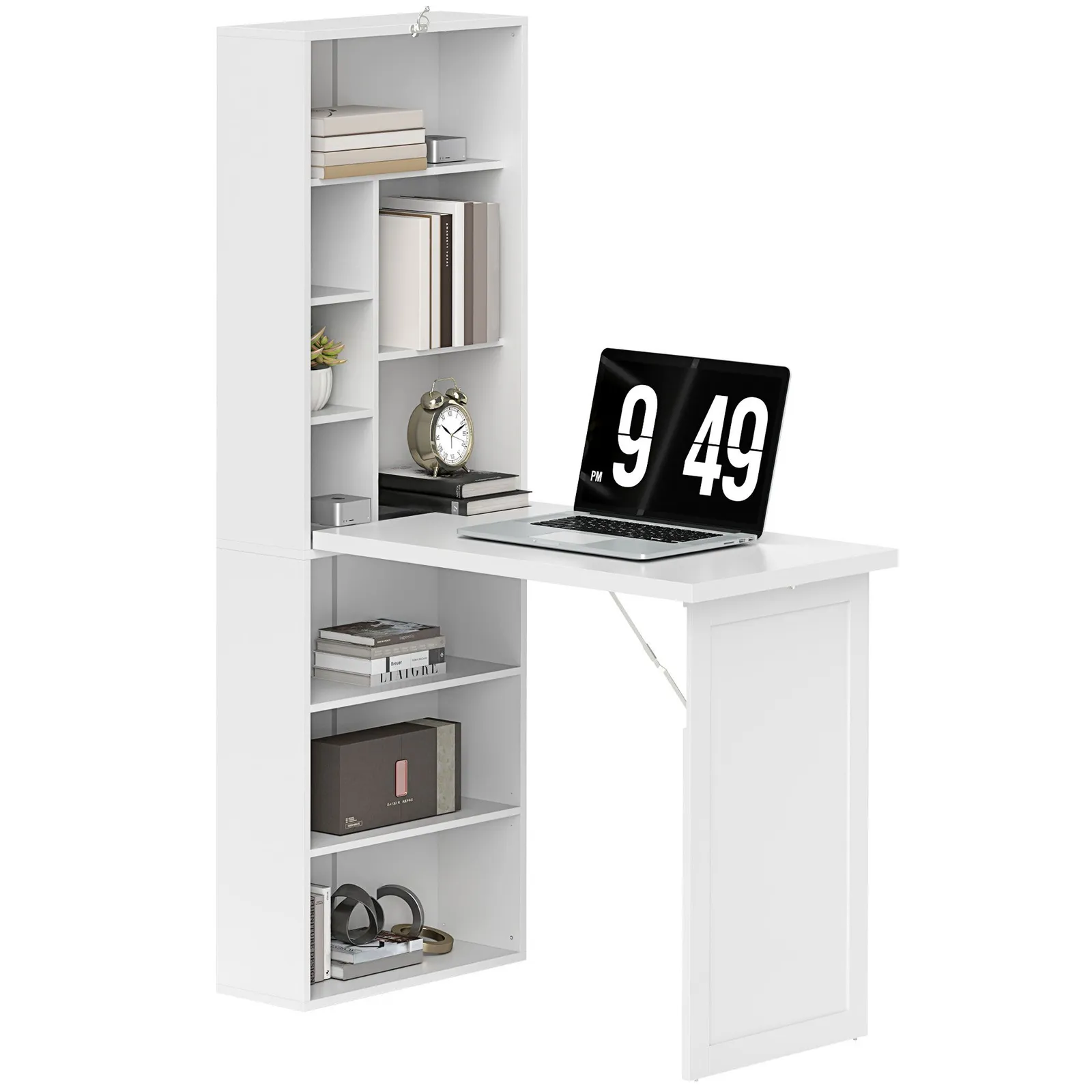 HOMCOM Convertible Desk with Whiteboard Multi-function Workstation in White 2