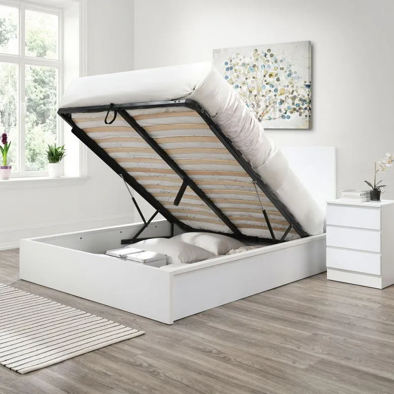 Birlea Ottoman Bed Frame Storage Oslo Gas Lift Black Grey White 2