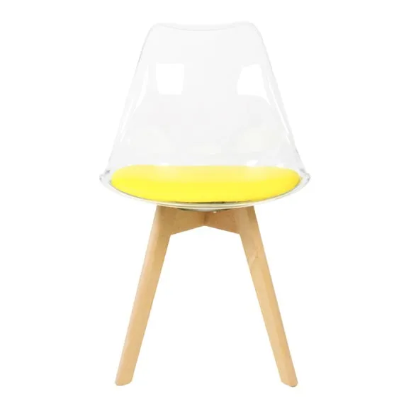 Fusion Living Soho Clear Plastic Dining Chair with Squared Legs 3