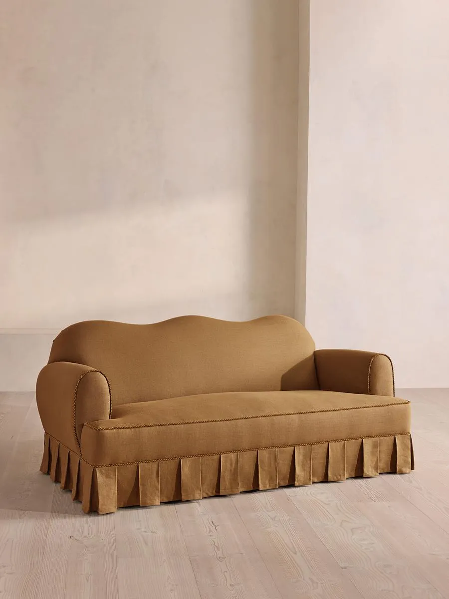 Madelyn Three Seater Sofa, Linen, Ochre