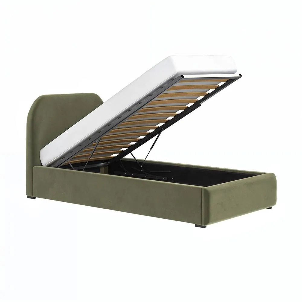 Flair Alba Single Ottoman Bed in Green 5