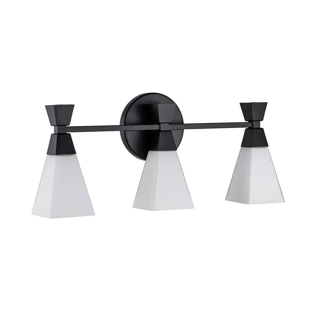 Netlighting Bowtie 3 Light Bathroom Wall Lamp Matte Black IP44 5