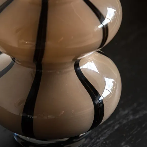 Crossland Grove Swirled Camel & Black Glass Vase, Brown 3