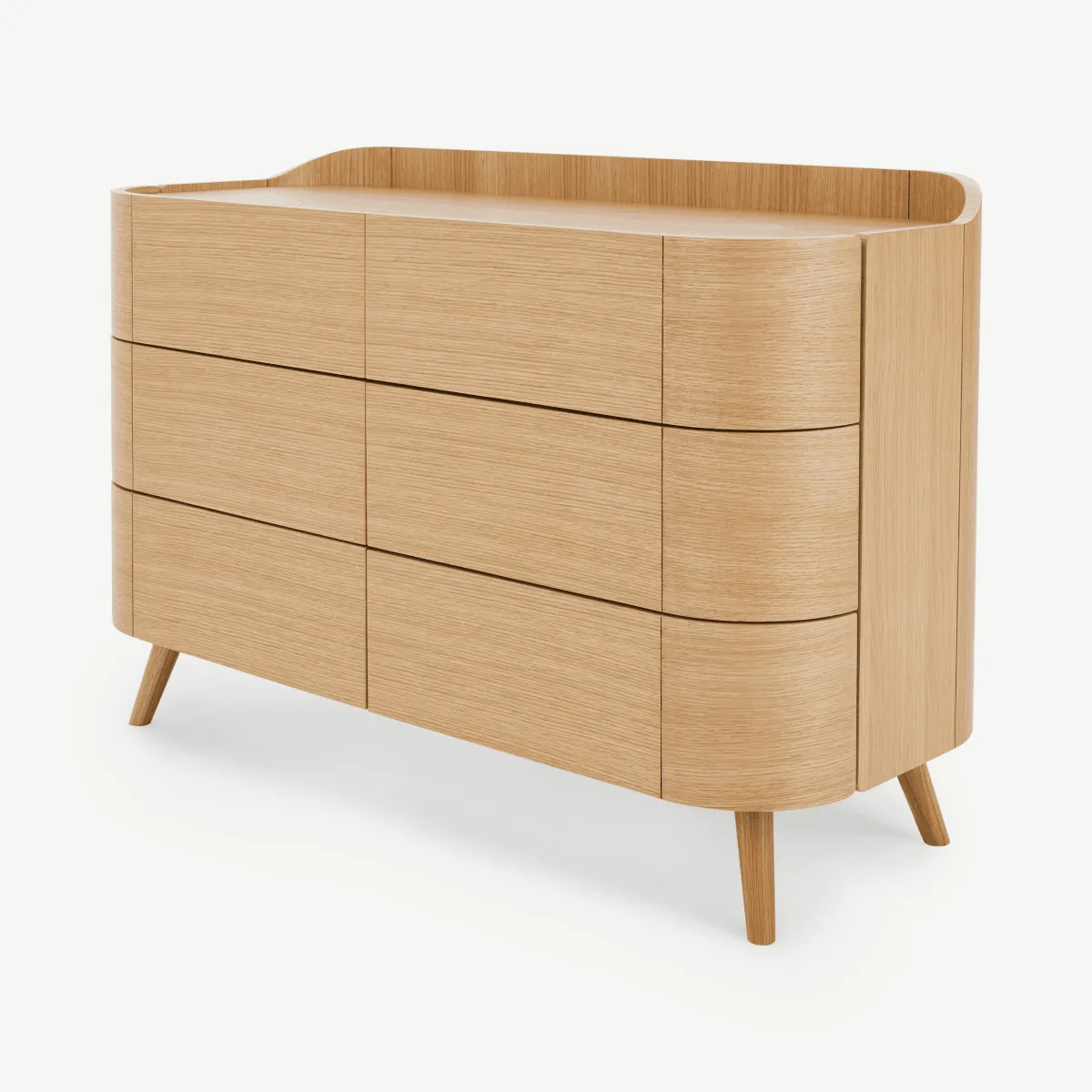 Odie Wide Chest of Drawers, Oak