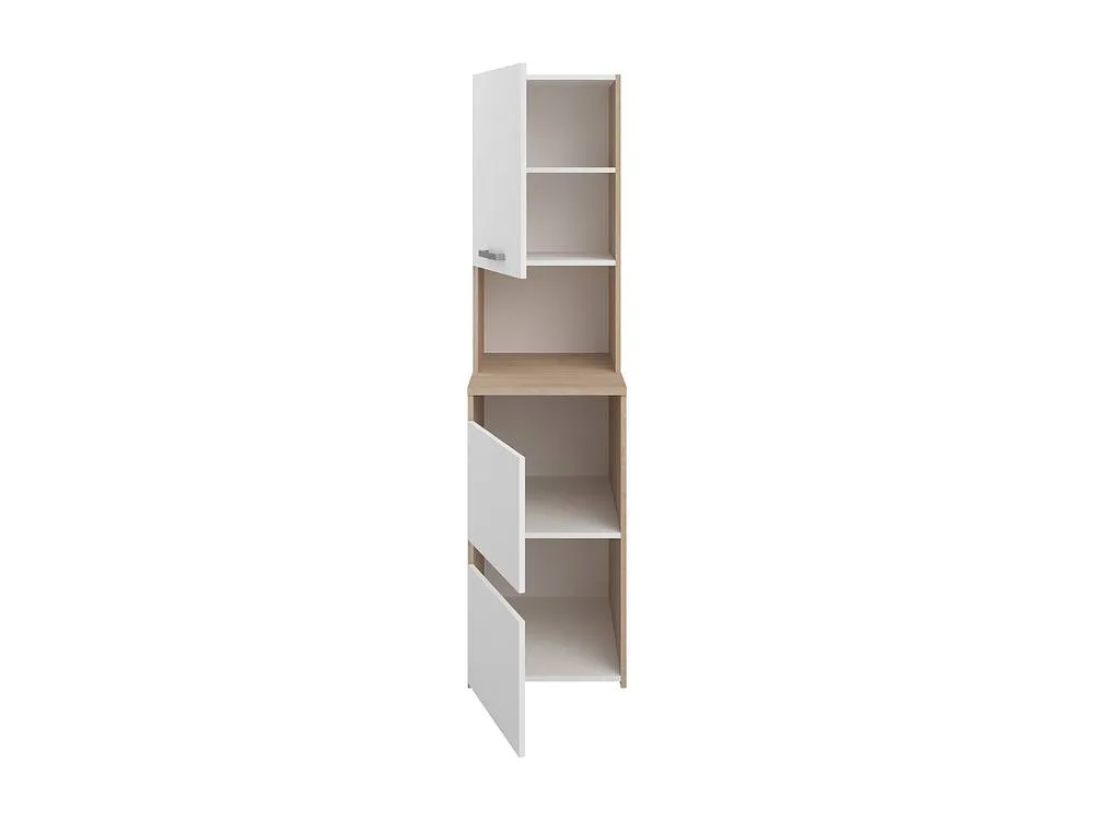Vente-unique Washing Machine Cabinet With Shelves & Cupboards - Light Natural and in Light Oak 6