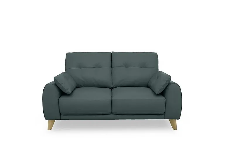 Malmo Leather 2 Seater Sofa - BV Lake Green