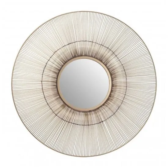 Templars Fluted Effect Wall Bedroom Mirror In Gold Frame