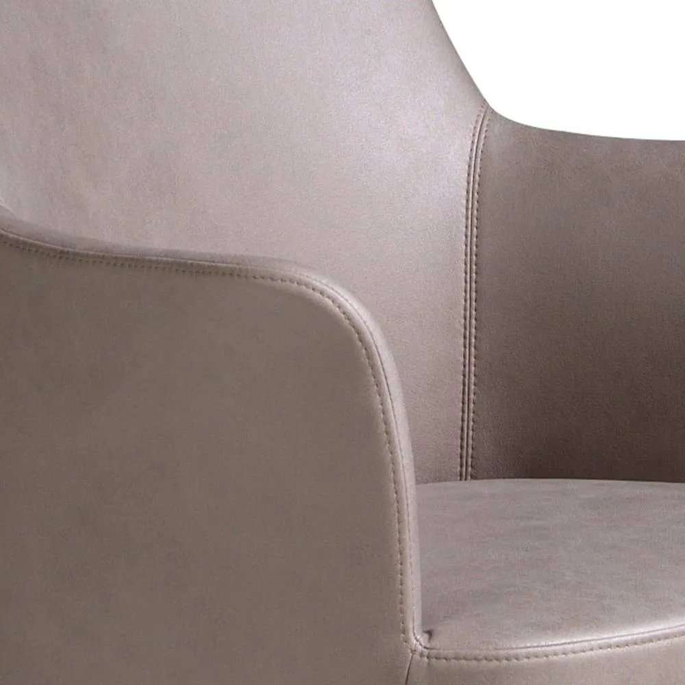Angel Cerda Model Mink Fabric Dining Chair with Armrests and in Grey 5