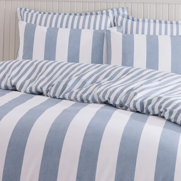 Kent Broad Stripe 100% Cotton Duvet Cover & Pillowcase Set 4