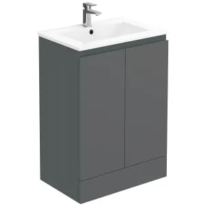 Halite Waterproof Matt Grey Vanity Unit with Basin - 600mm