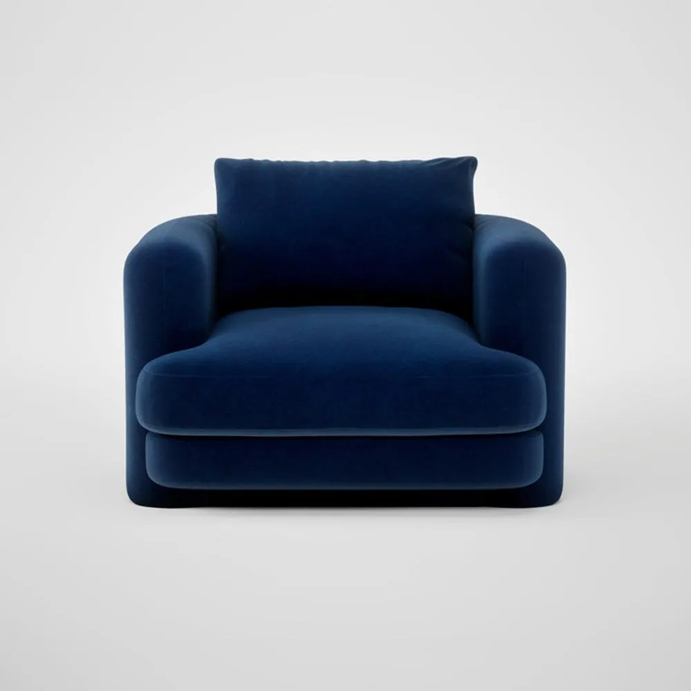 Heal's Rafi Swivel Armchair Smart Velvet Dusk 1