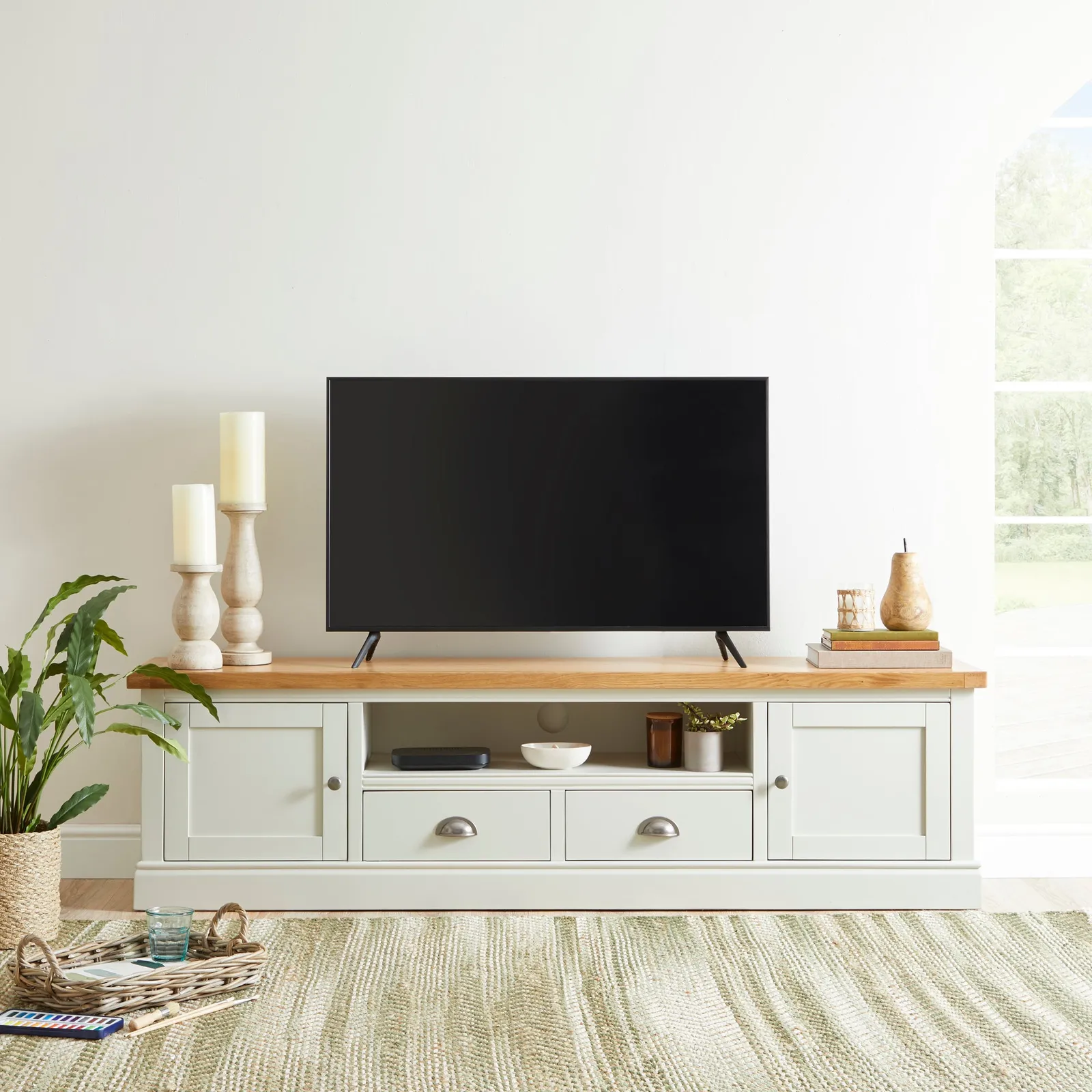 Compton Ivory Extra Wide TV Stand Cream