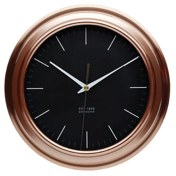 Copper-Effect Modern Analogue Wall Clock