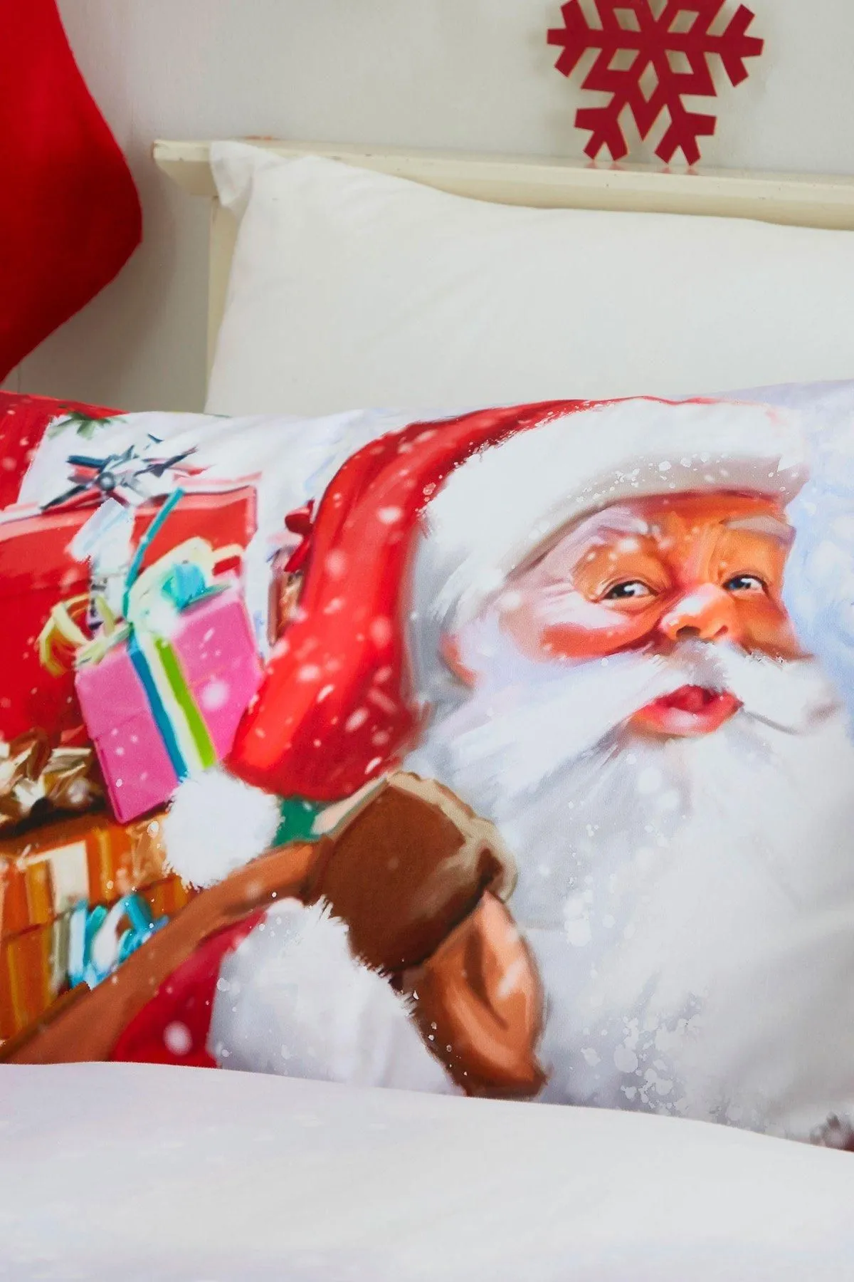 Fusion 'Santa & Snowy' Christmas Print Duvet Cover Set 2