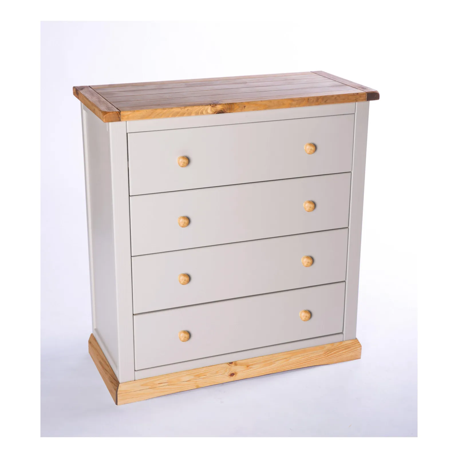 Cabinet Bits Bomporto 4 Drawer Chest of Drawers Wood Knob in Light Grey 3