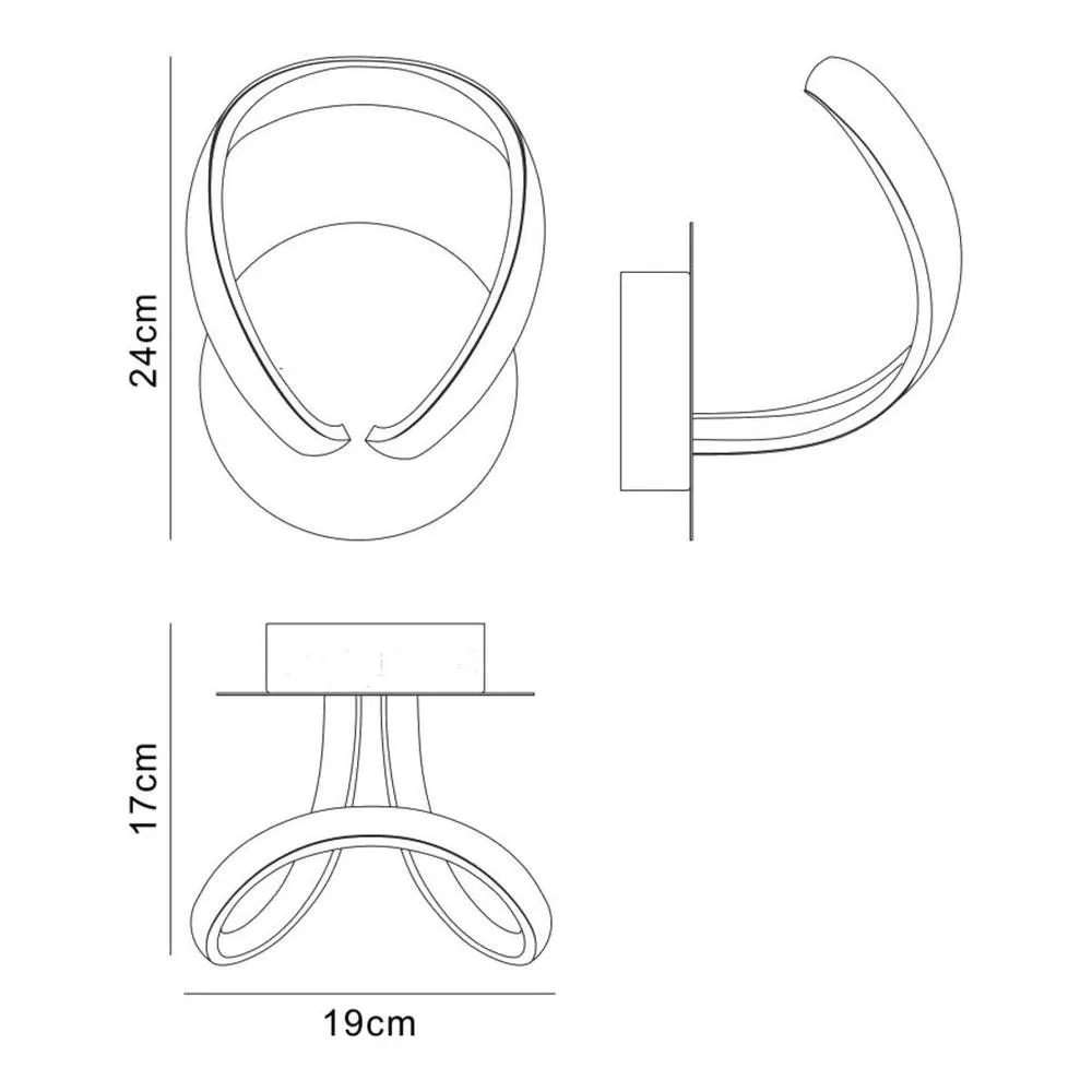 Netlighting Knot Switched Wall Lamp 12W LED 840lm Silver Frosted Acrylic Chrome 2