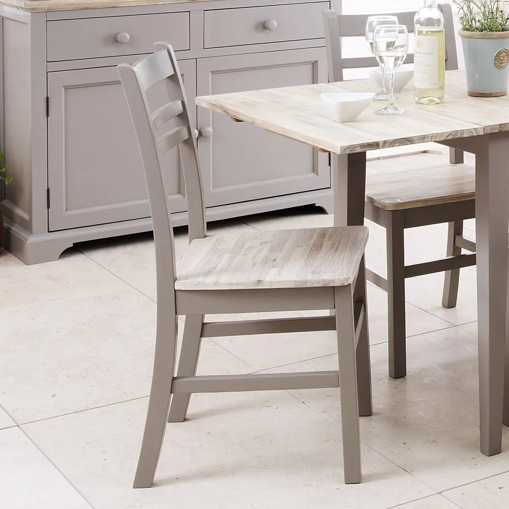 Statement Furniture Florence Country Style Wooden Chairs Set of 2 in Light Grey 2