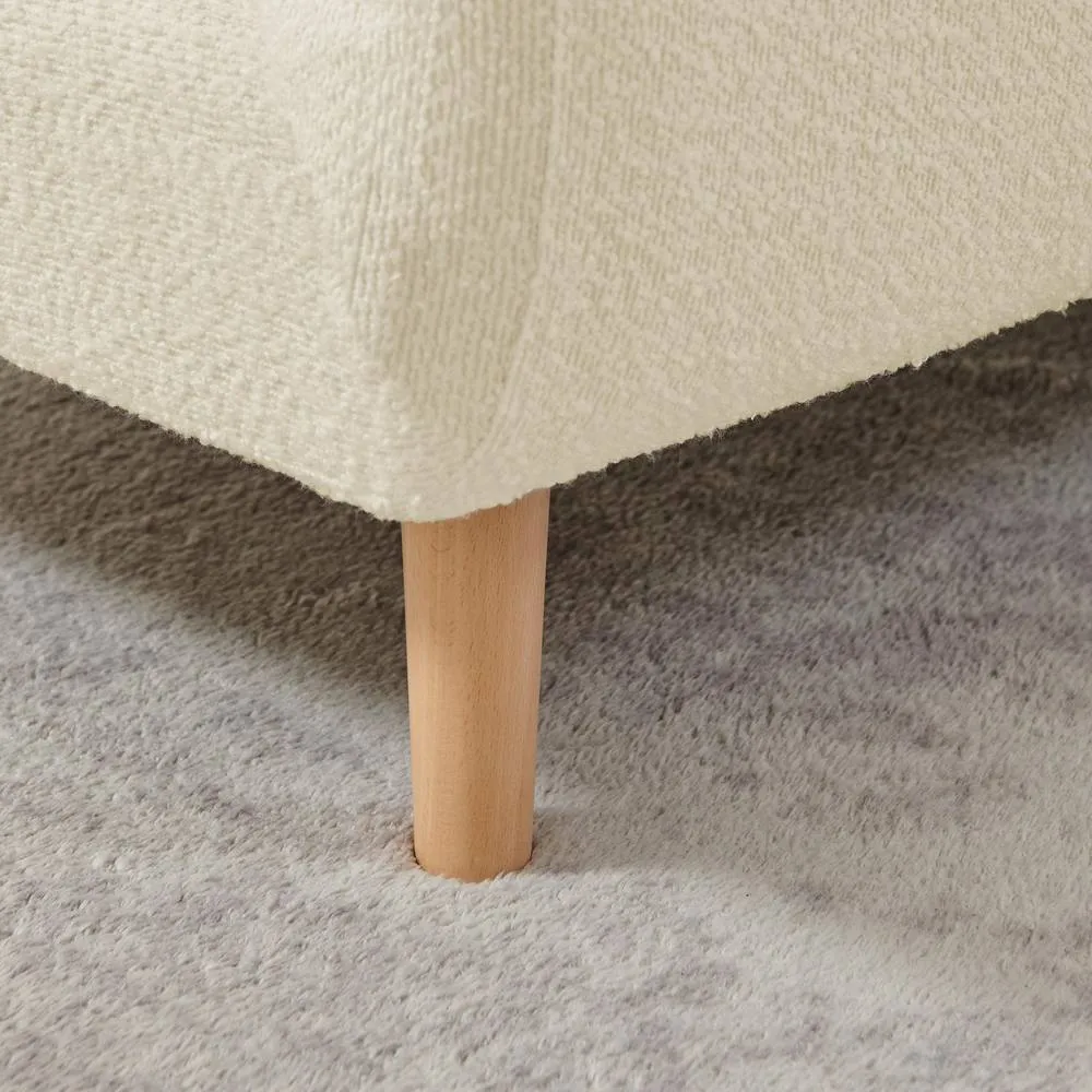 FurnitureboxUK Bobby White Boucle Fabric Single Folding Sofa Bed Chair 5