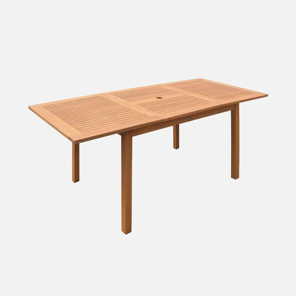 sweeek 6 To 8-seater Extendable Wooden Garden Table in Light Brown 2