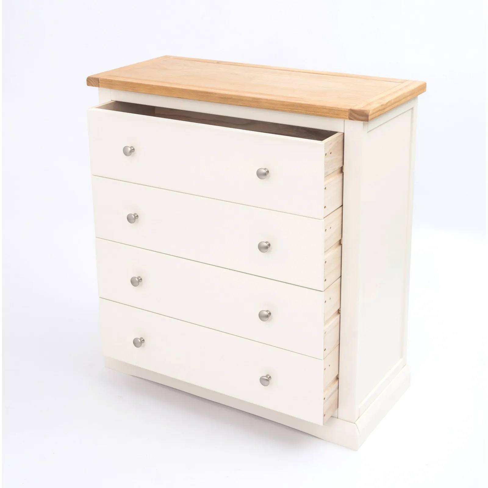 Cabinet Bits Castelli 4 Drawer Chest of Drawers Chrome Knob in Off-White 4