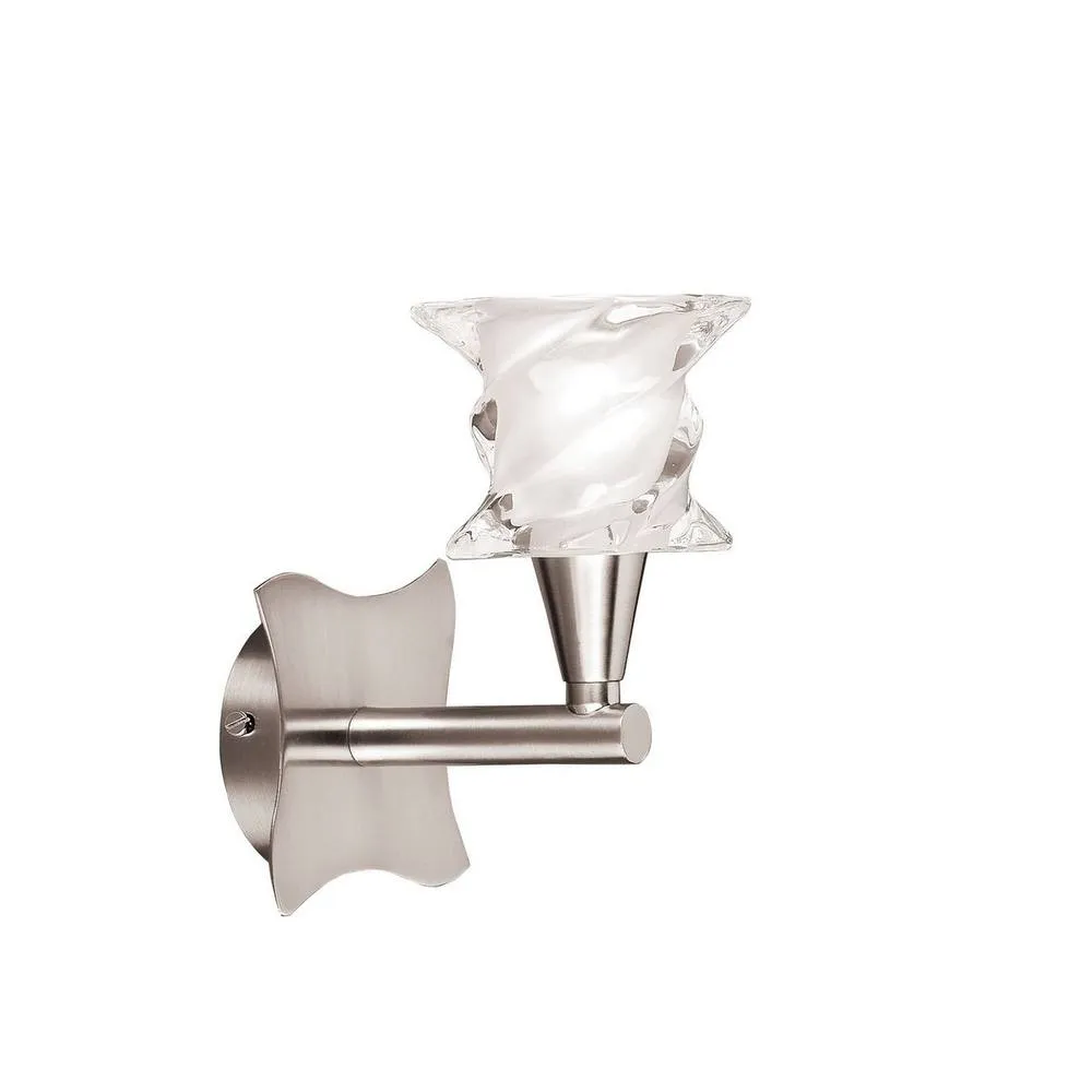 Netlighting Salomon Wall Lamp Switched 1 Light G9 Satin Nickel in Grey