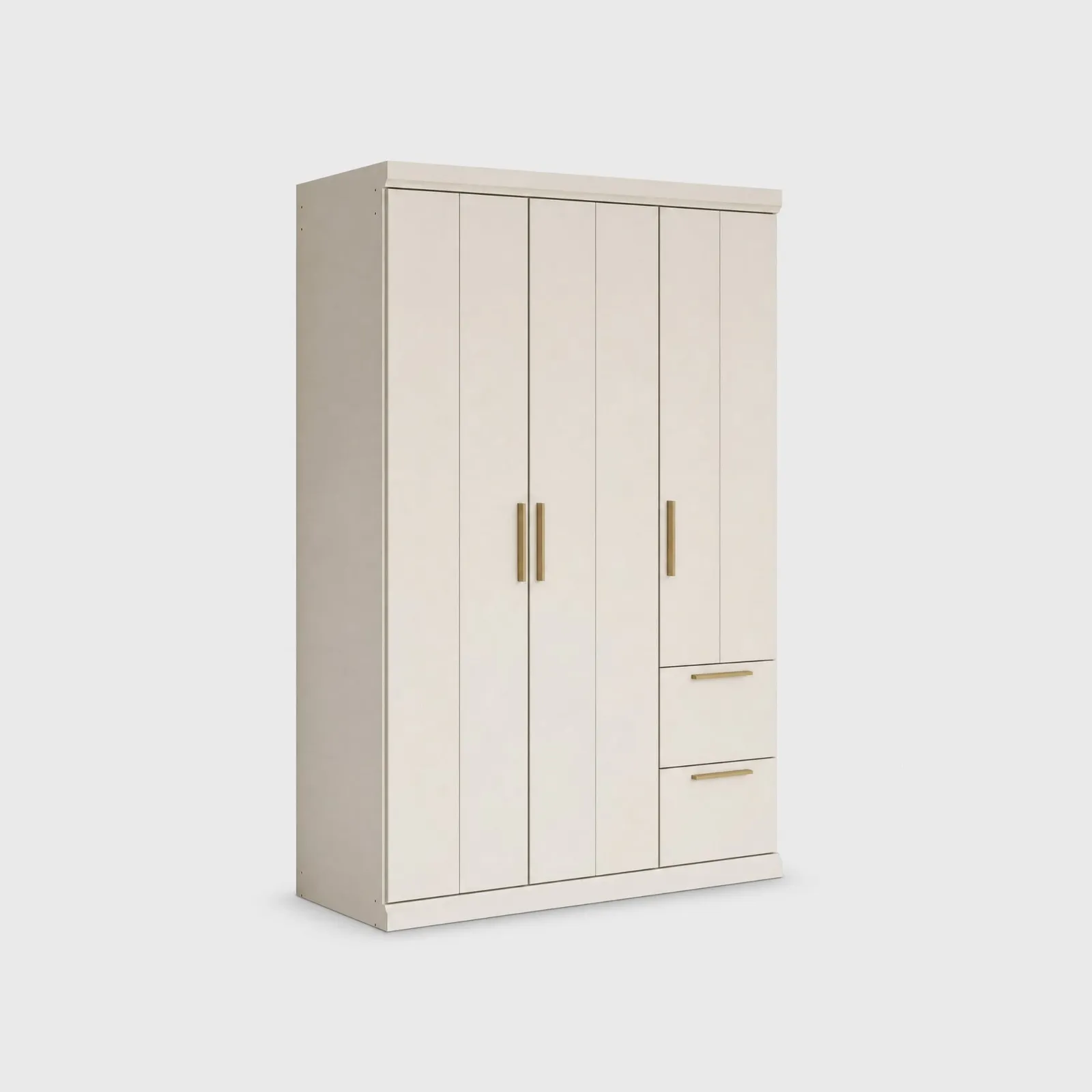 Malham 3 Door Hinged Wardrobe 136X203Cm With Cornice, Neutral Wood | Barker & Stonehouse 1
