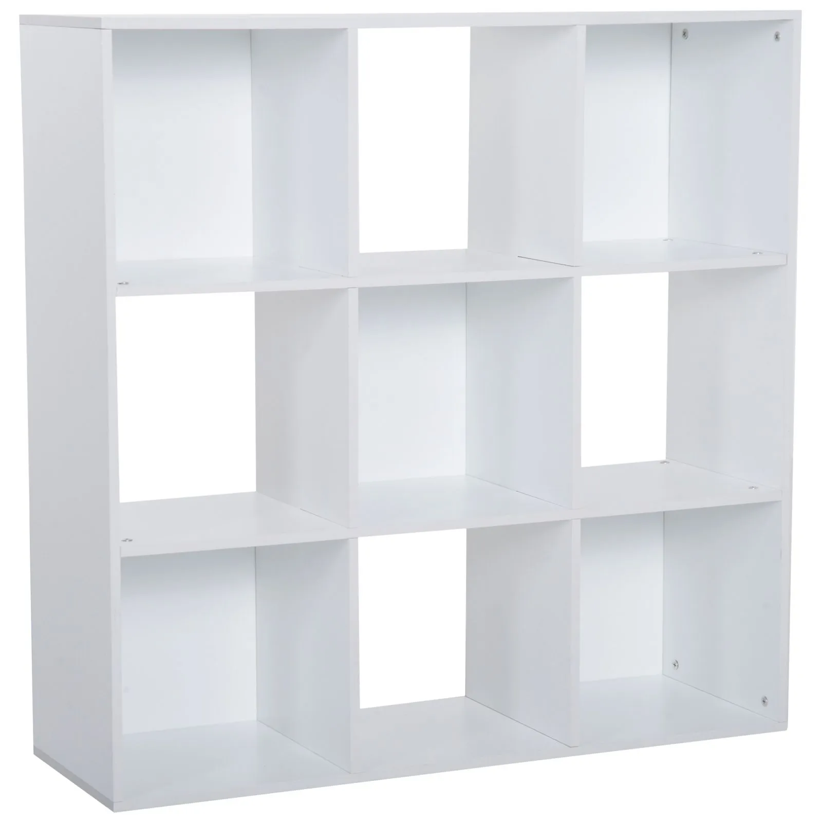 HOMCOM Bookshelf Storage Cabinet Bookcase 9 Cubes Particle Board Home Office in White 2