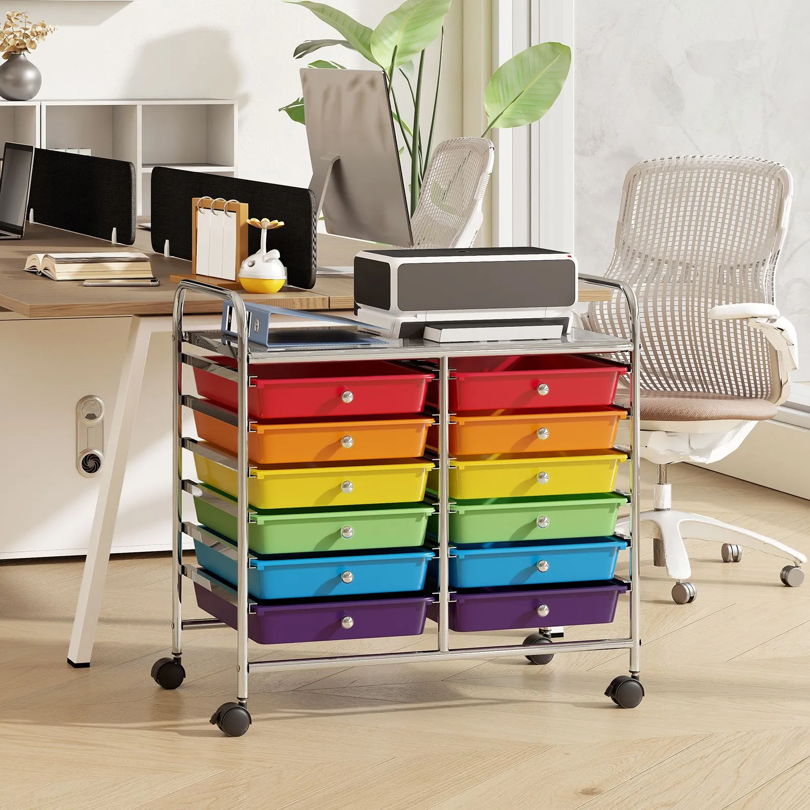 Costway 12 Drawers Multi-Purpose Utility Cart Storage Rolling Cart 4