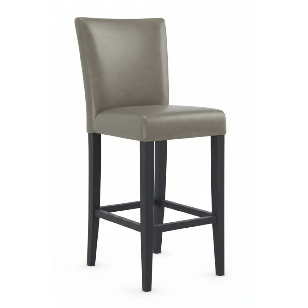 netfurniture Charroney Grey Leather Kitchen Breakfast Bar Stool Padded Assembled 2