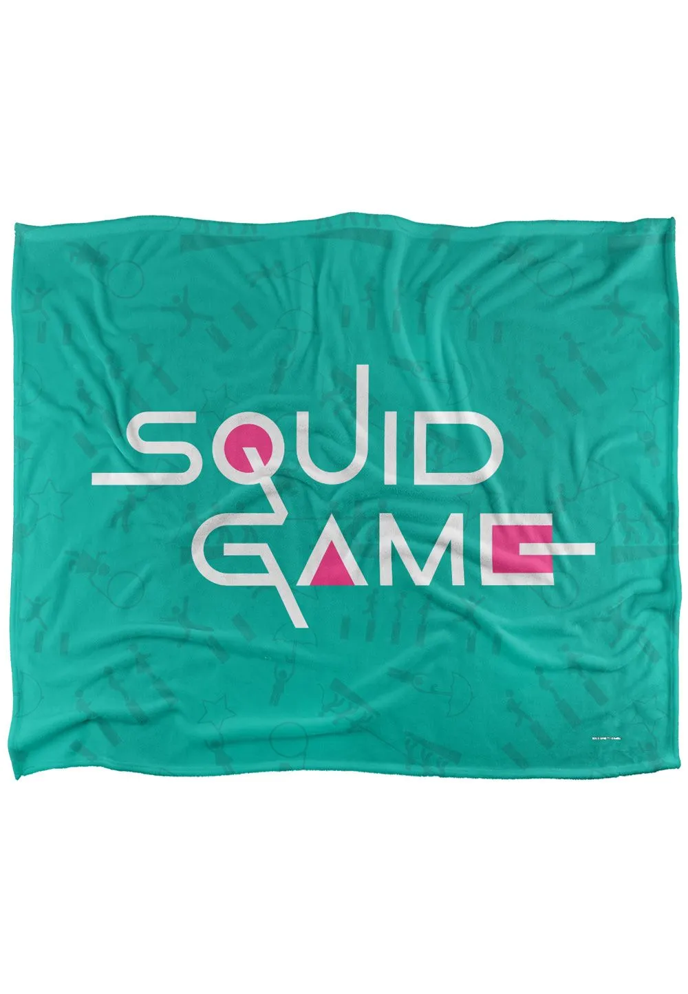 Netflix Squid Game Aqua Logo Officially Licensed Silky Touch Super Soft Throw Blanket 152 x 127 cm in White