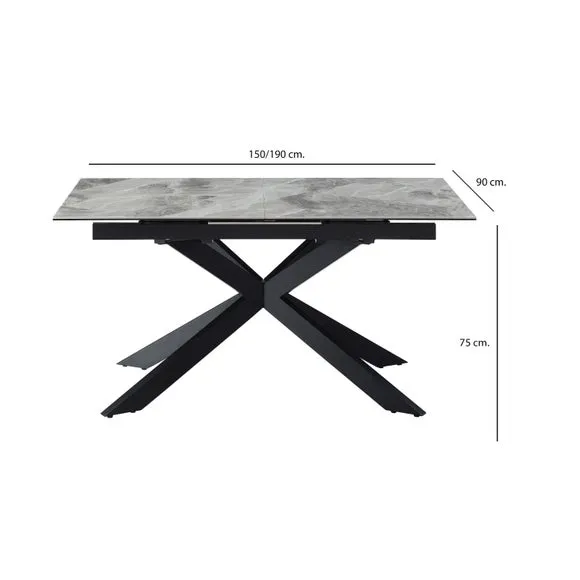 Indus Valley Athena 6-8 Seater Extending Dining Table 6