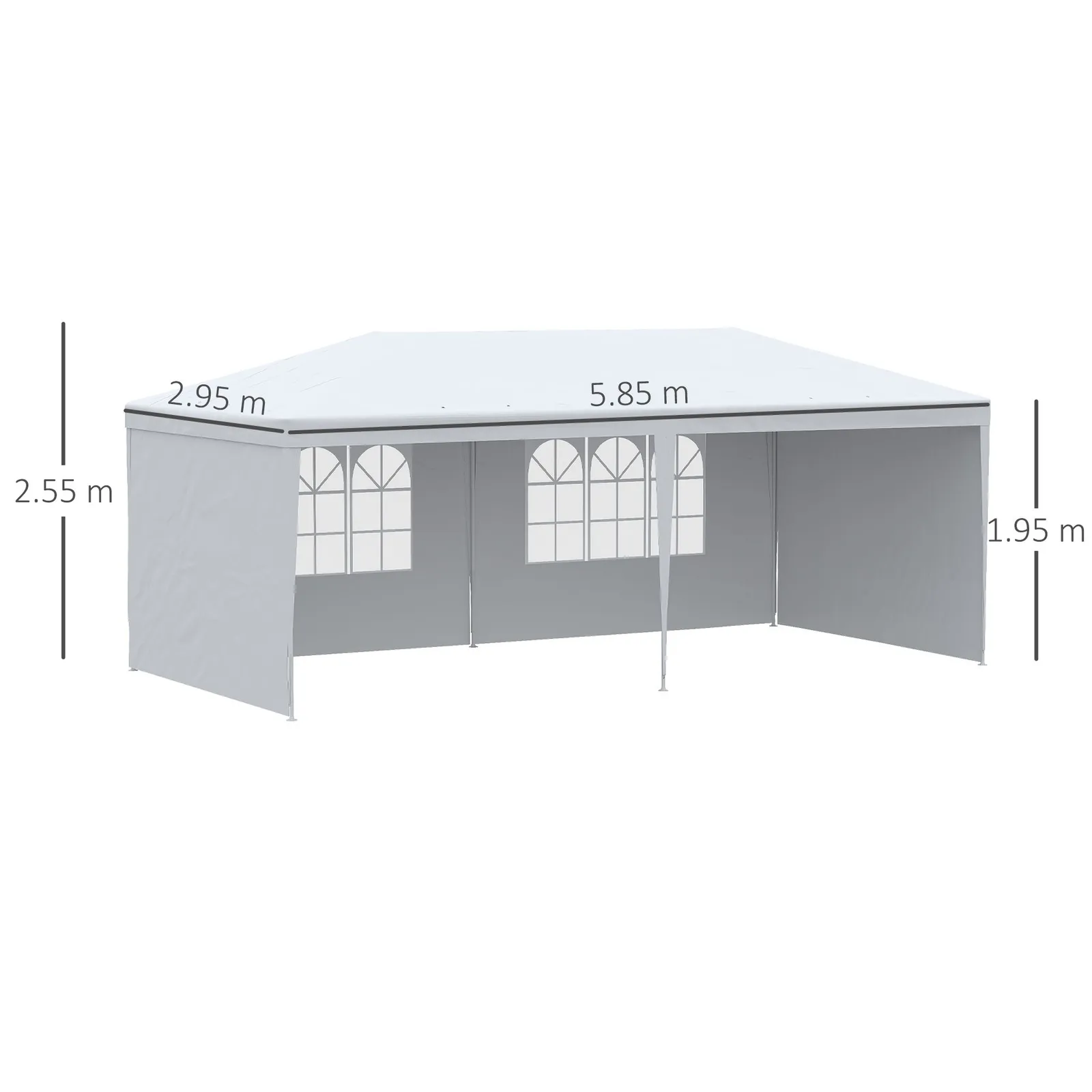 OUTSUNNY 6m x 3m Garden Gazebo Marquee Canopy Party Tent Canopy Patio in White 3